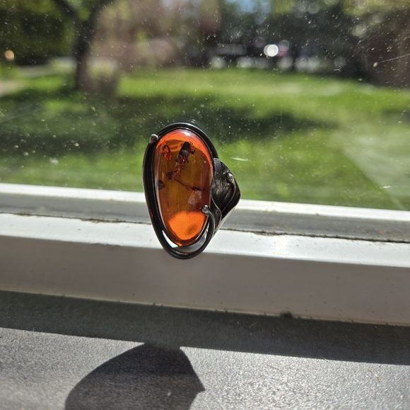 Vintage Silver and Amber Pin/Broach(brooch) - Picture 3 of 9